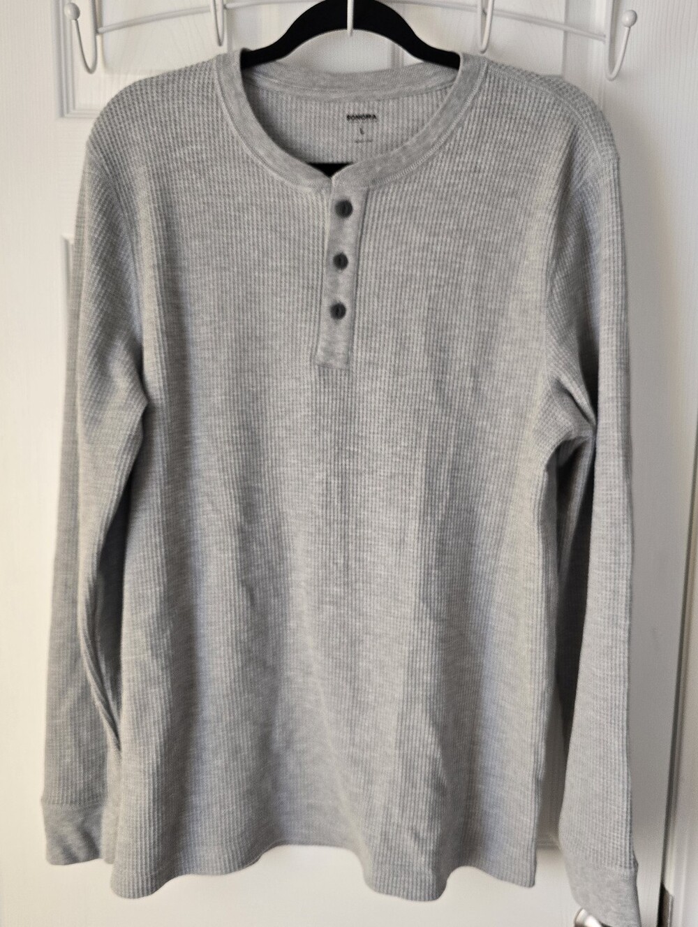 Sonoma Light Gray Long Sleeve Thermal Henley Shirt